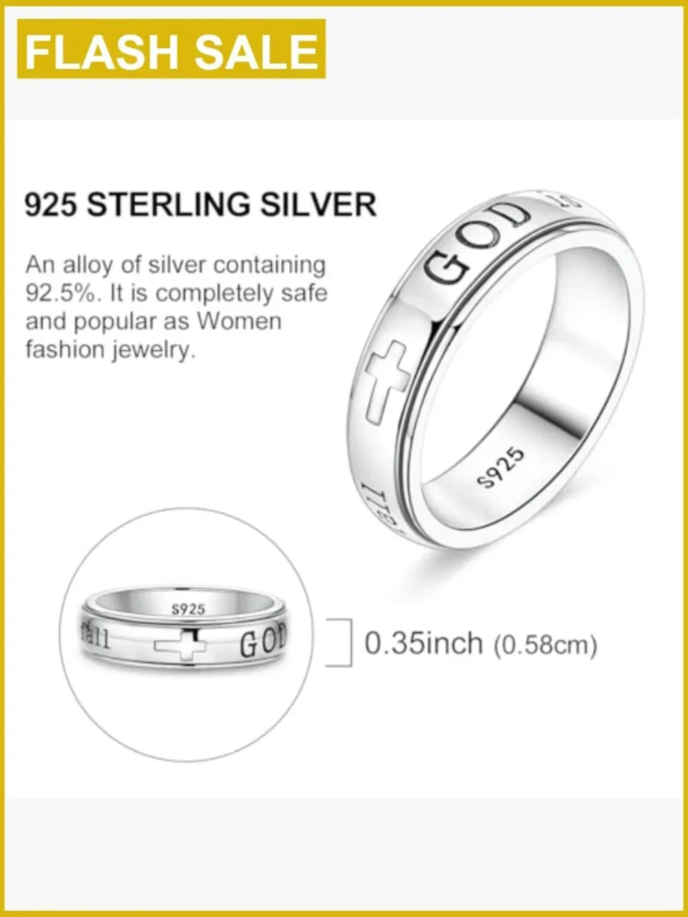 925 Sterling Silver Stackable Ring with Stars and Moon Cubic Zirconia Round